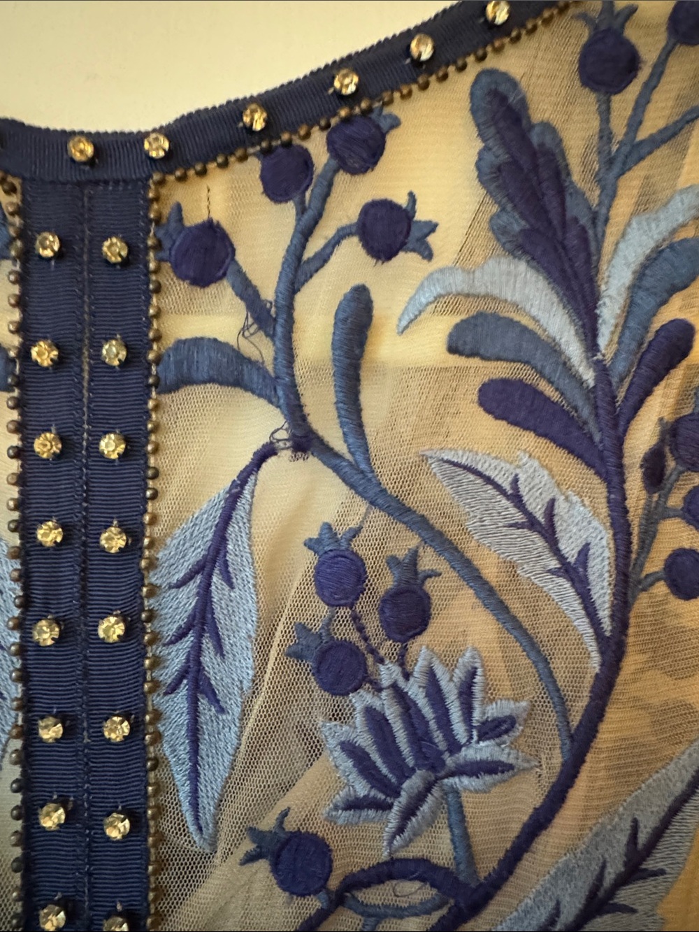 Moulinette Soeurs Blue Embroidered Floral Maxi Dress - Picture 8 of 13